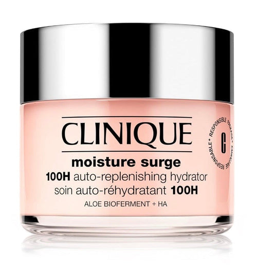 Clinique Moisture Surge 100H Auto-Replenishing Hydrator Oil Free Face Moisturizer With Hyaluronic Acid For All Skin Types | Hydrating + Moisturizing, 4.2 fl. oz.