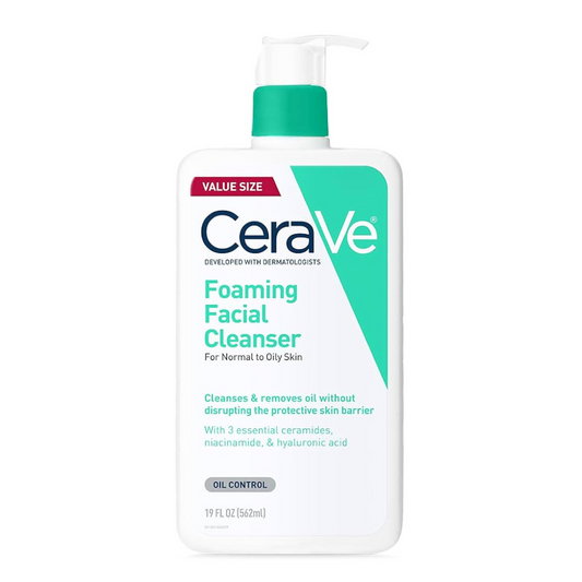 CeraVe Foaming Facial Cleanser | Daily Face Wash for Oily Skin with Hyaluronic Acid, Ceramides, and Niacinamide| Fragrance Free Paraben Free | 19 Fluid Ounce